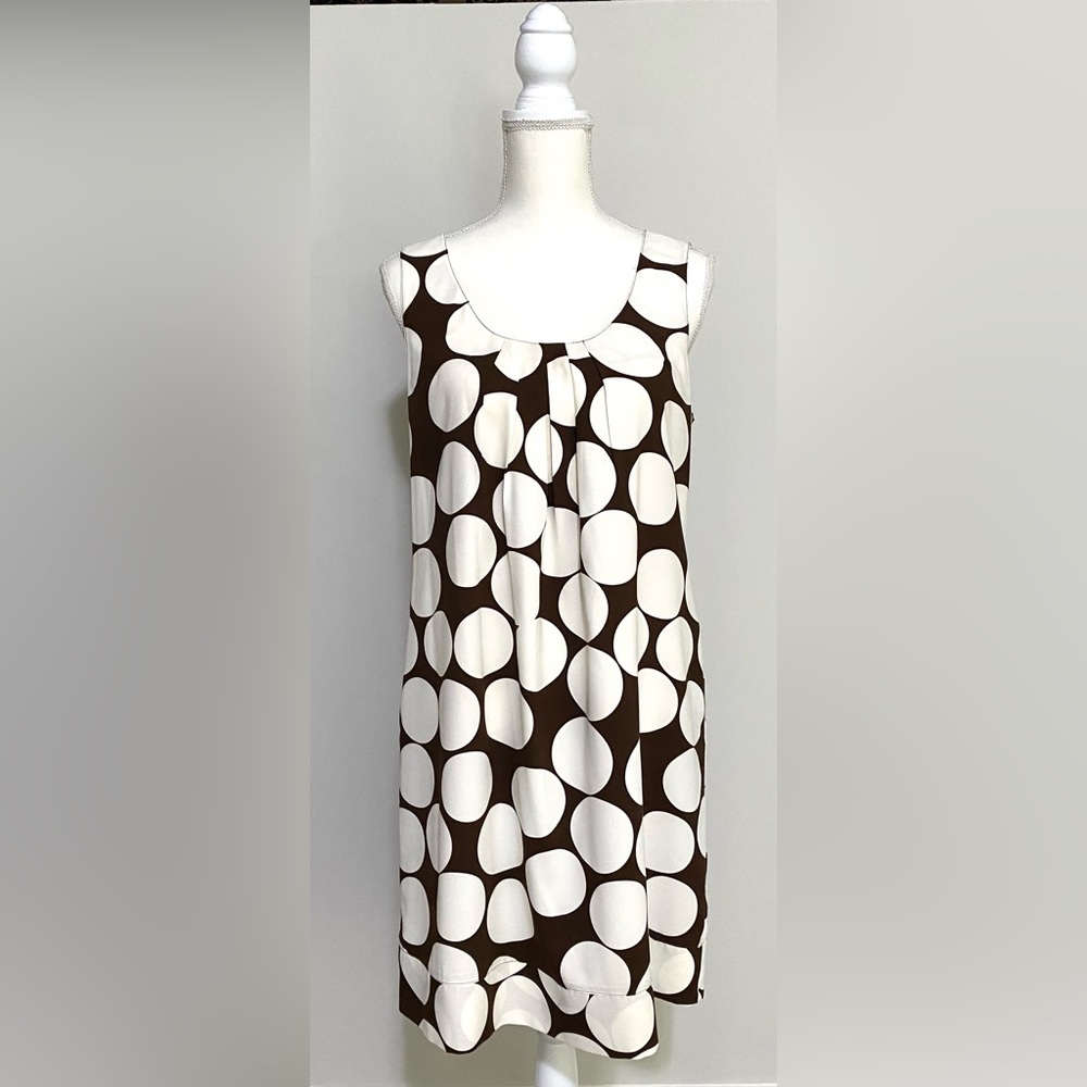Sunny Leigh Womens 10 Brown Cream Polka Dot Dress Vintage Retro Preppy Summer